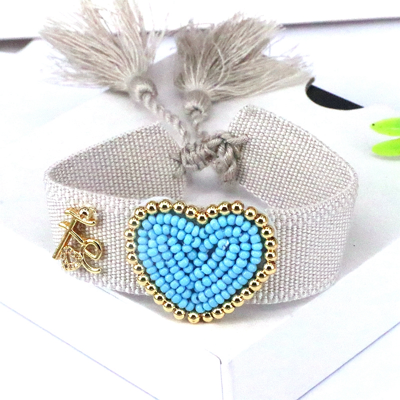 Beach Heart Shape Glass Plating 18k Gold Plated Women's Bangle display picture 16
