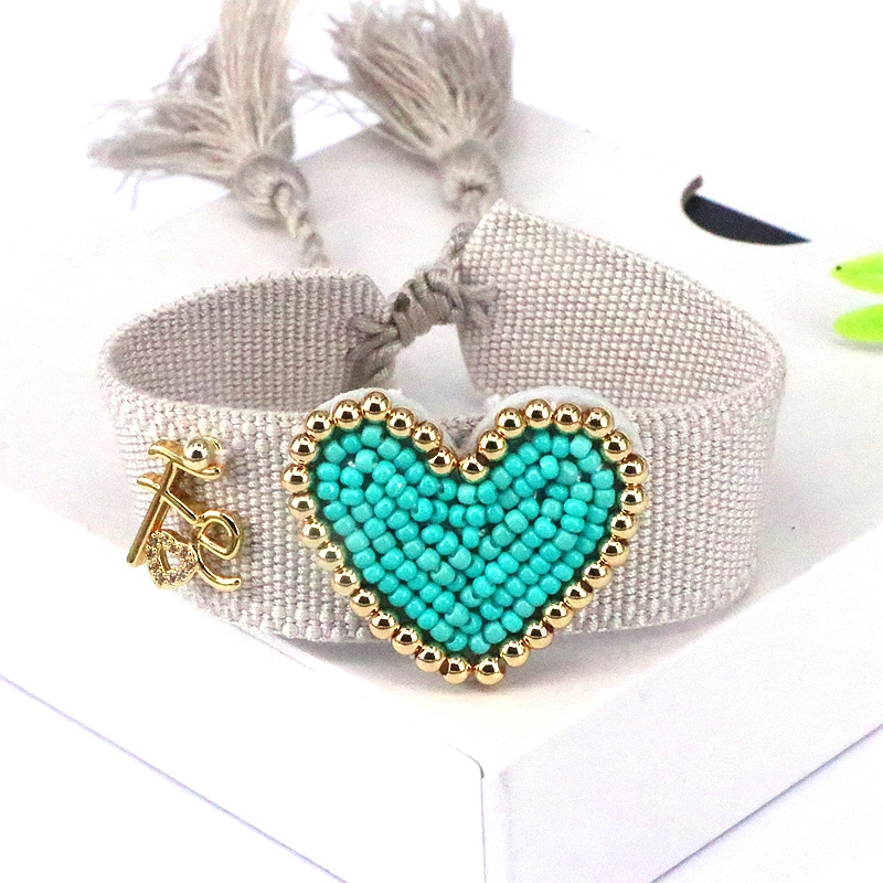 Beach Heart Shape Glass Plating 18k Gold Plated Women's Bangle display picture 13