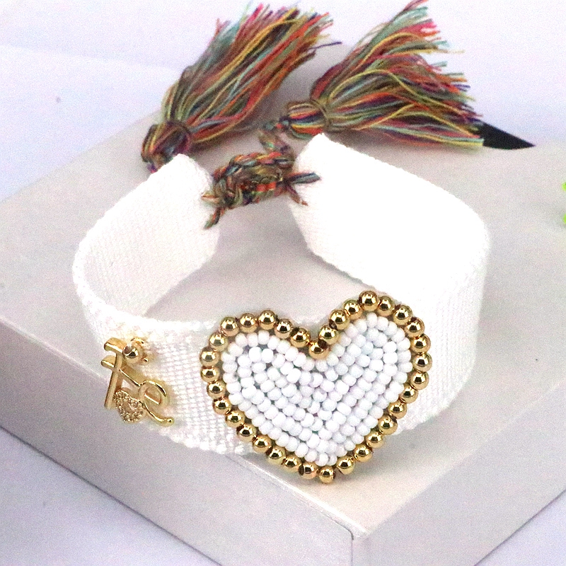 Beach Heart Shape Glass Plating 18k Gold Plated Women's Bangle display picture 8