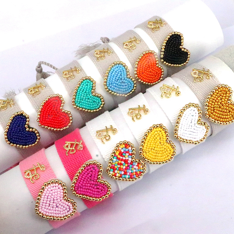 Beach Heart Shape Glass Plating 18k Gold Plated Women's Bangle display picture 9