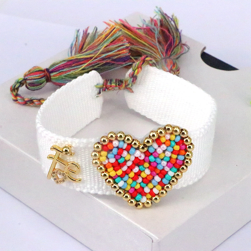Beach Heart Shape Glass Plating 18k Gold Plated Women's Bangle display picture 5