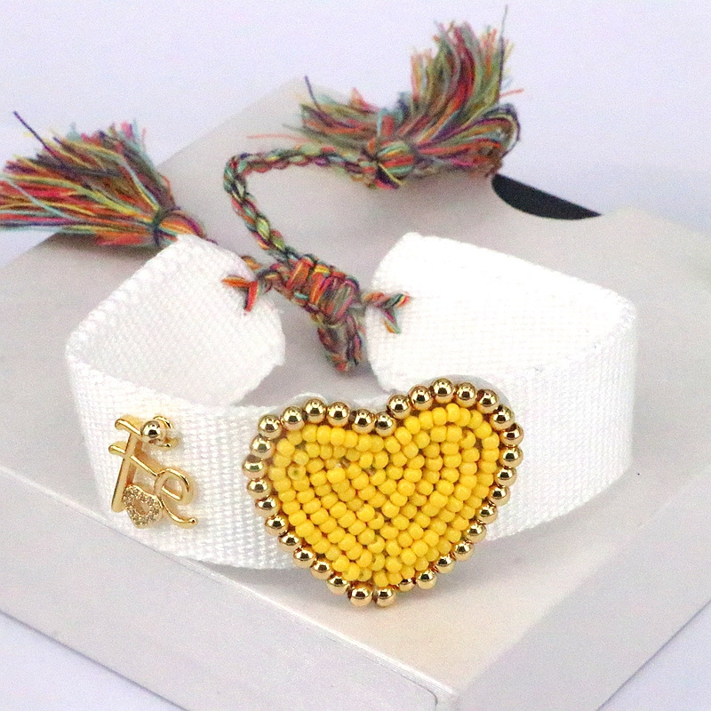 Beach Heart Shape Glass Plating 18k Gold Plated Women's Bangle display picture 2