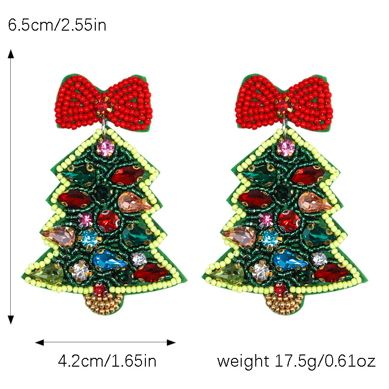 1 Pair Cartoon Style Streetwear Christmas Hat Christmas Tree Plastic Drop Earrings display picture 3