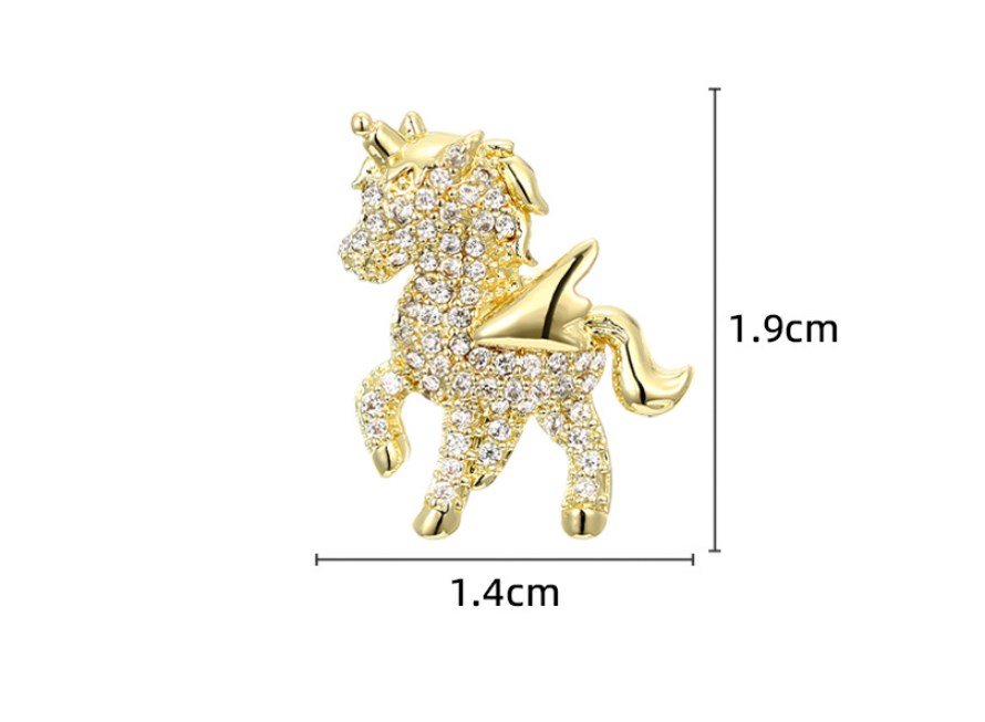 Cute Unicorn Copper Plating Inlay Zircon Women's Brooches display picture 5