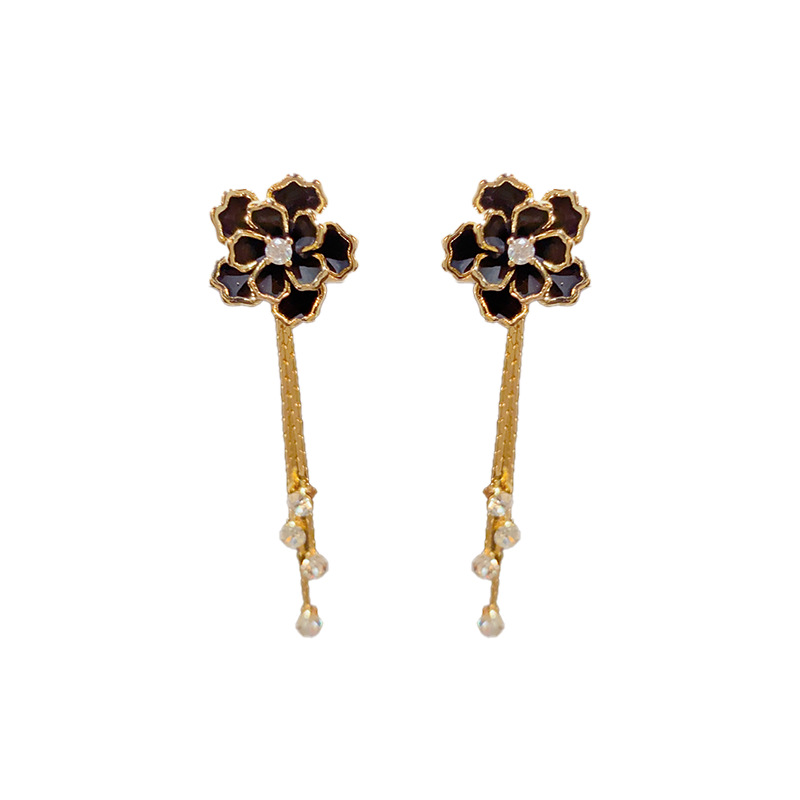 1 Pair Elegant Lady Flower Copper Drop Earrings display picture 3