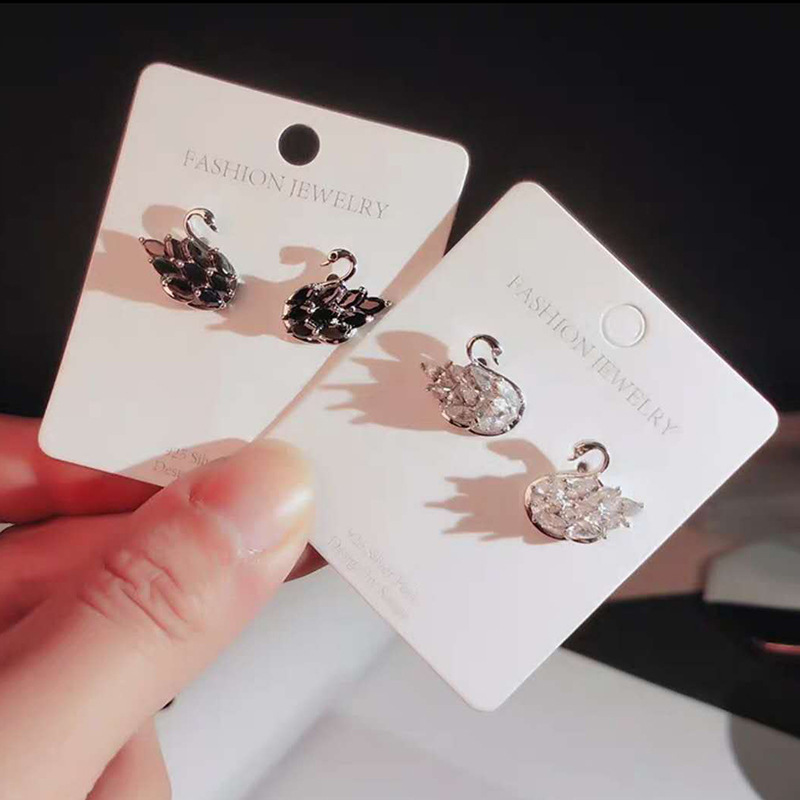 1 Pair Fairy Style Elegant Swan Copper Ear Studs display picture 1