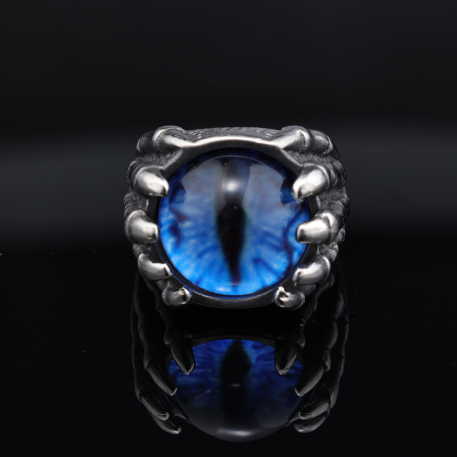Retro Punk Square Eye 304 Stainless Steel Polishing Inlay Beads Halloween Men'S Rings display picture 3