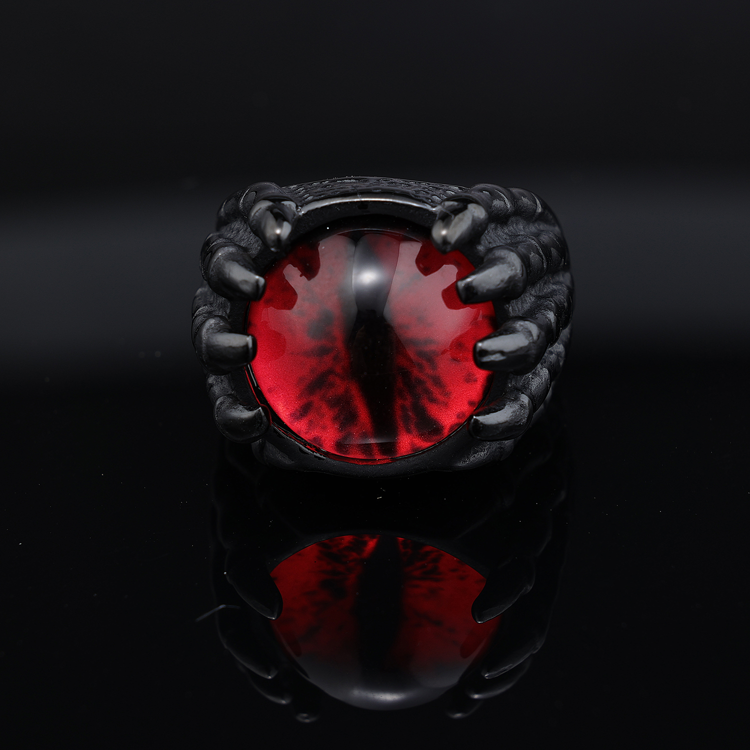 Retro Punk Square Eye 304 Stainless Steel Polishing Inlay Beads Halloween Men'S Rings display picture 1