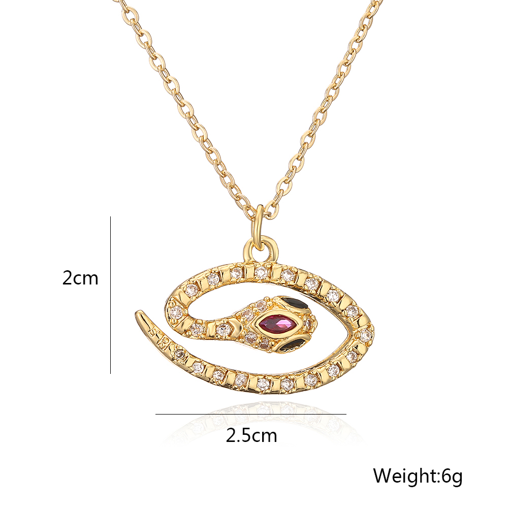 Simple Style Snake Copper Plating Inlay Zircon 18k Gold Plated Pendant Necklace display picture 1