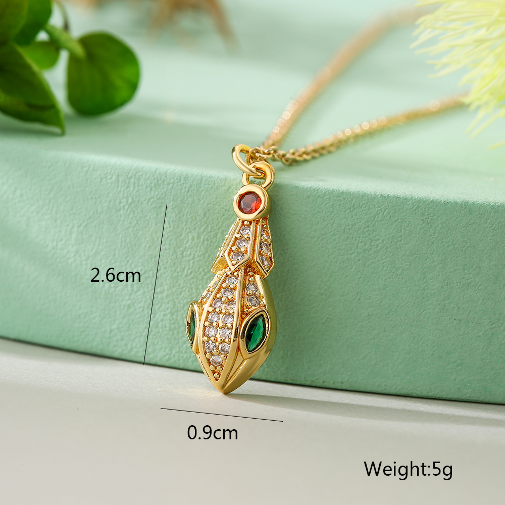 Simple Style Snake Copper Plating Inlay Zircon 18k Gold Plated Pendant Necklace display picture 2