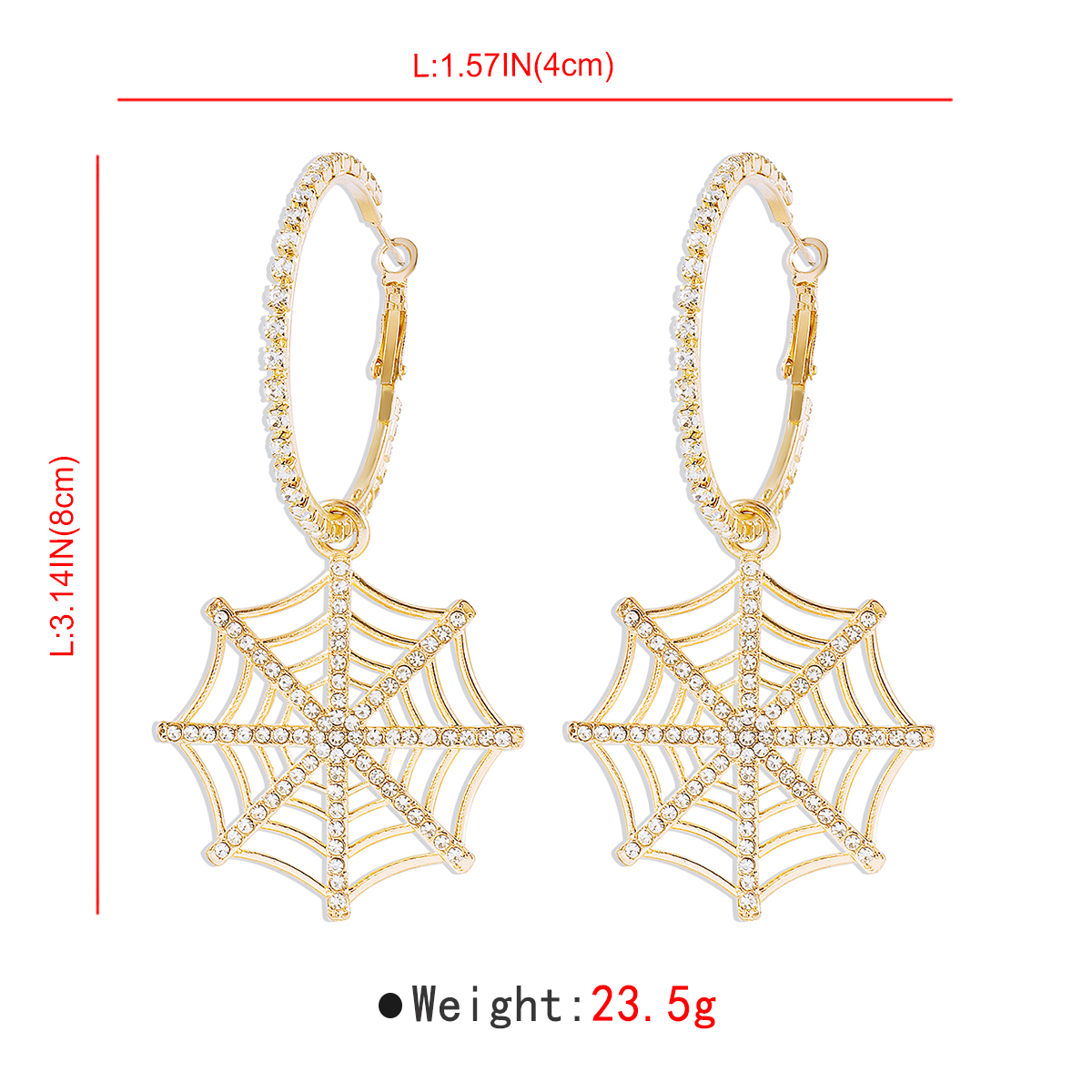1 Pair Hip-Hop Exaggerated Streetwear Spider Web Hollow Out Inlay Alloy Iron Rhinestones Drop Earrings display picture 16