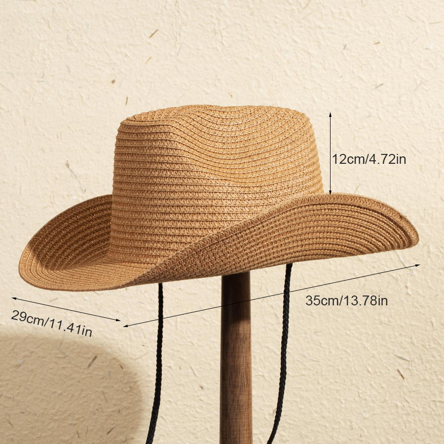 Unisex Casual Solid Color Wide Eaves Straw Hat display picture 9