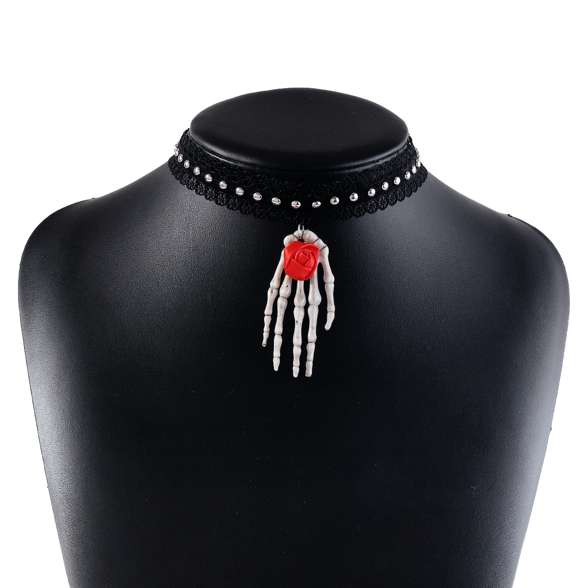 Wholesale Jewelry Gothic Exaggerated Streetwear Rose Spider Plastic Cloth Iron Lace Choker display picture 5