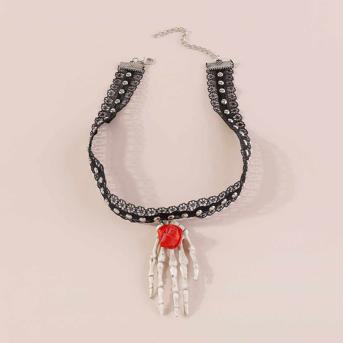 Wholesale Jewelry Gothic Exaggerated Streetwear Rose Spider Plastic Cloth Iron Lace Choker display picture 7