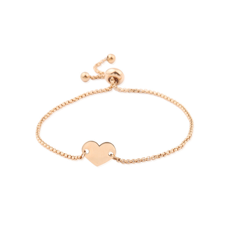 Estilo Simple Forma De Corazón Acero Titanio Chapados en oro de 18k Ninguno Pulsera Al Mayoreo display picture 7