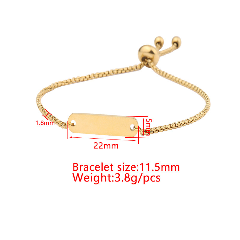 Simple Style Solid Color Titanium Steel 18K Gold Plated None Bracelets In Bulk display picture 1