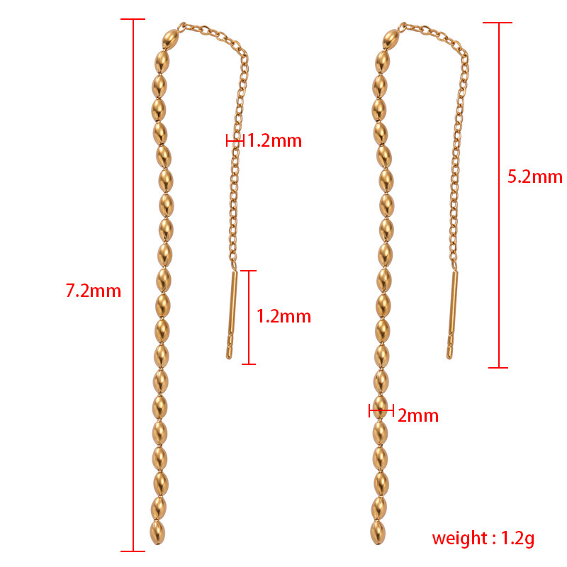 1 Piece Simple Style Solid Color Plating Stainless Steel None 18K Gold Plated Ear Line display picture 1