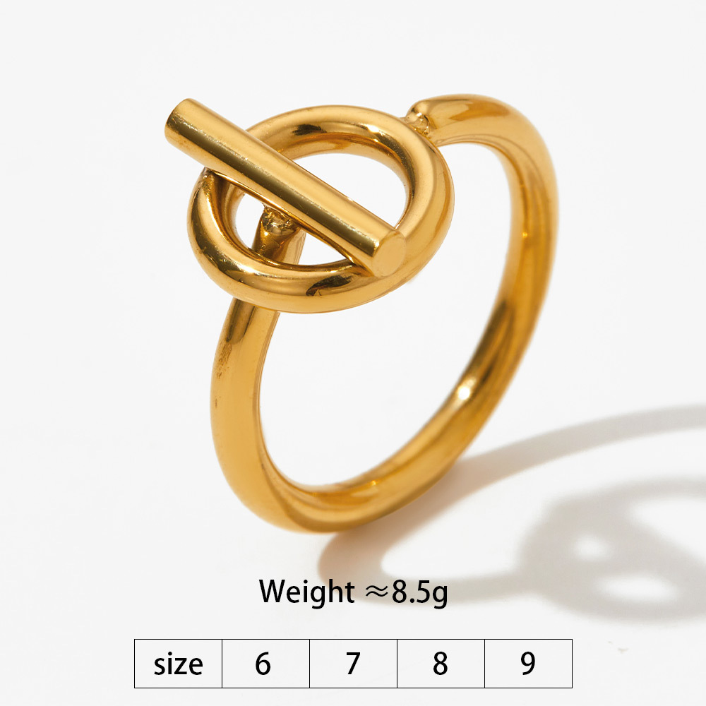 304 Stainless Steel 16K Gold Plated White Gold Plated Gold Plated Simple Style Plating Solid Color Rings display picture 7