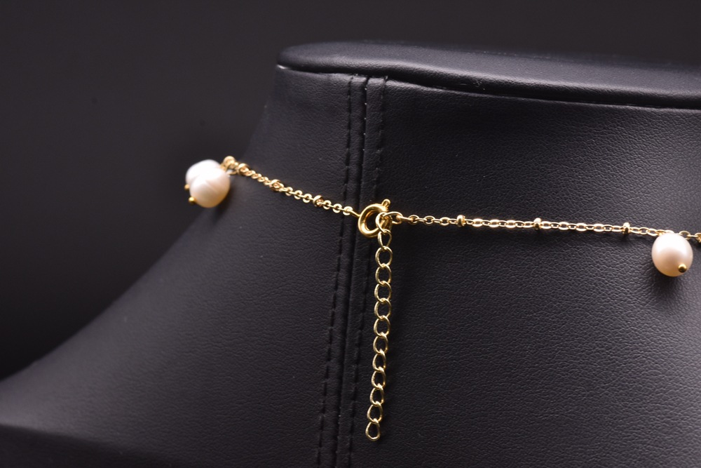 Retro Water Droplets Freshwater Pearl Copper Plating 18k Gold Plated Necklace display picture 1