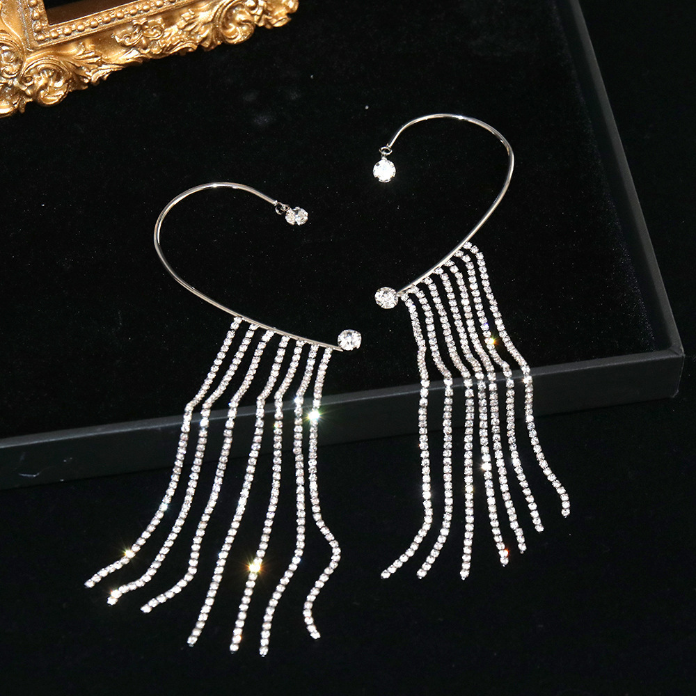 1 Pièce Style Classique Papillon Placage Incruster Alliage Strass Des Boucles D'oreilles display picture 3