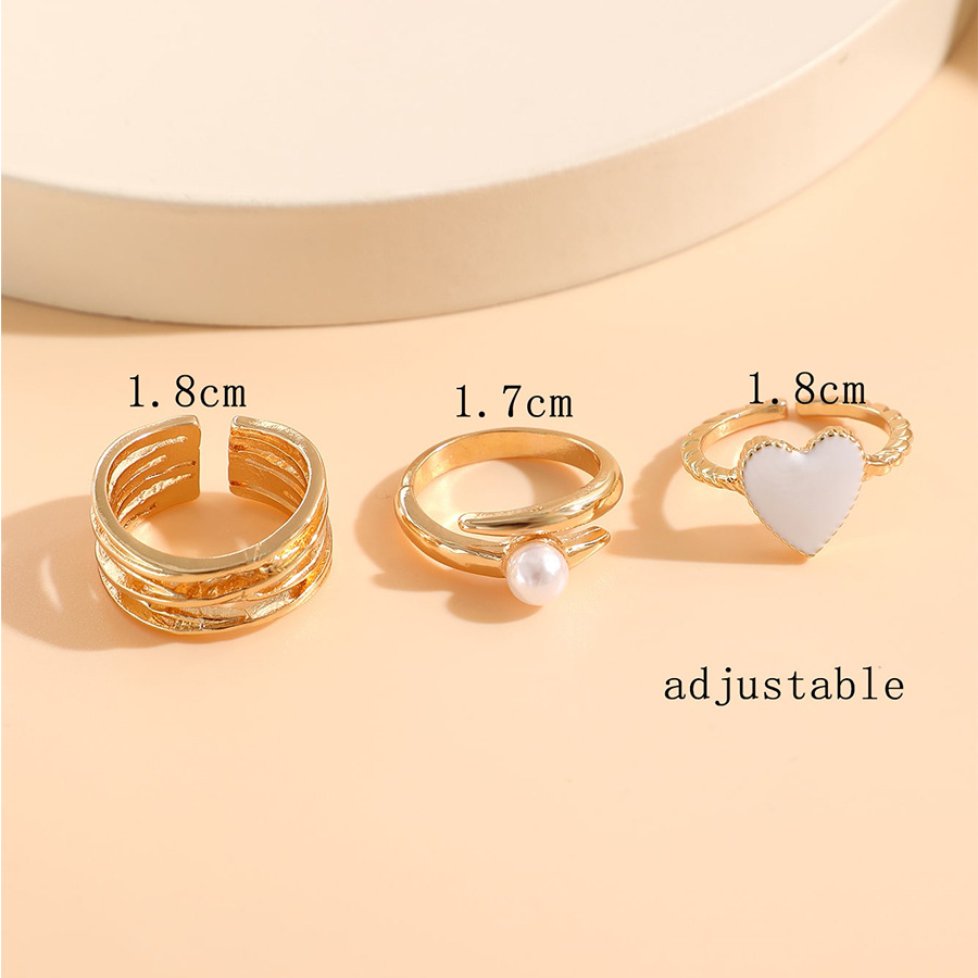 Casual Heart Shape Alloy Plating Women's Open Rings display picture 1