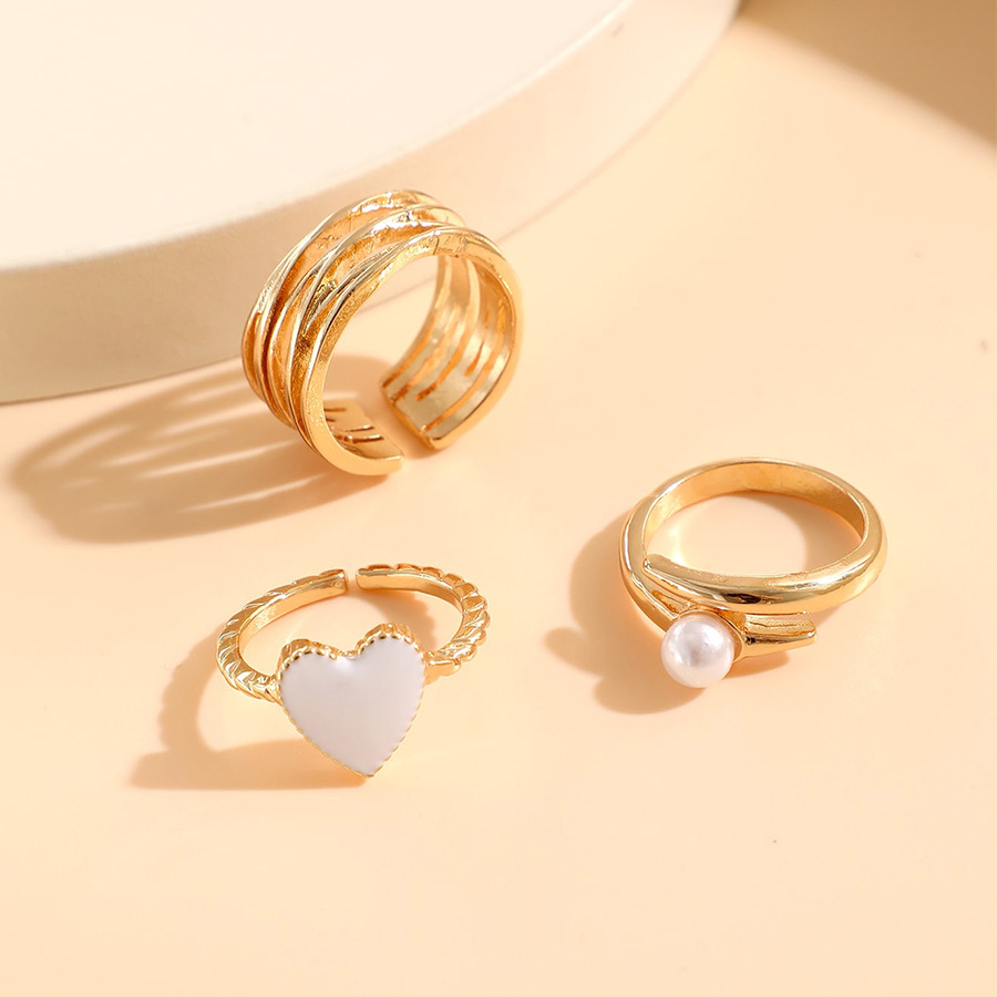 Casual Heart Shape Alloy Plating Women's Open Rings display picture 4