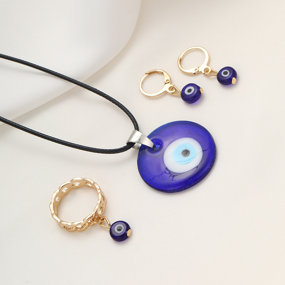 Modern Style Devil's Eye Alloy Women's Rings Earrings Necklace display picture 3