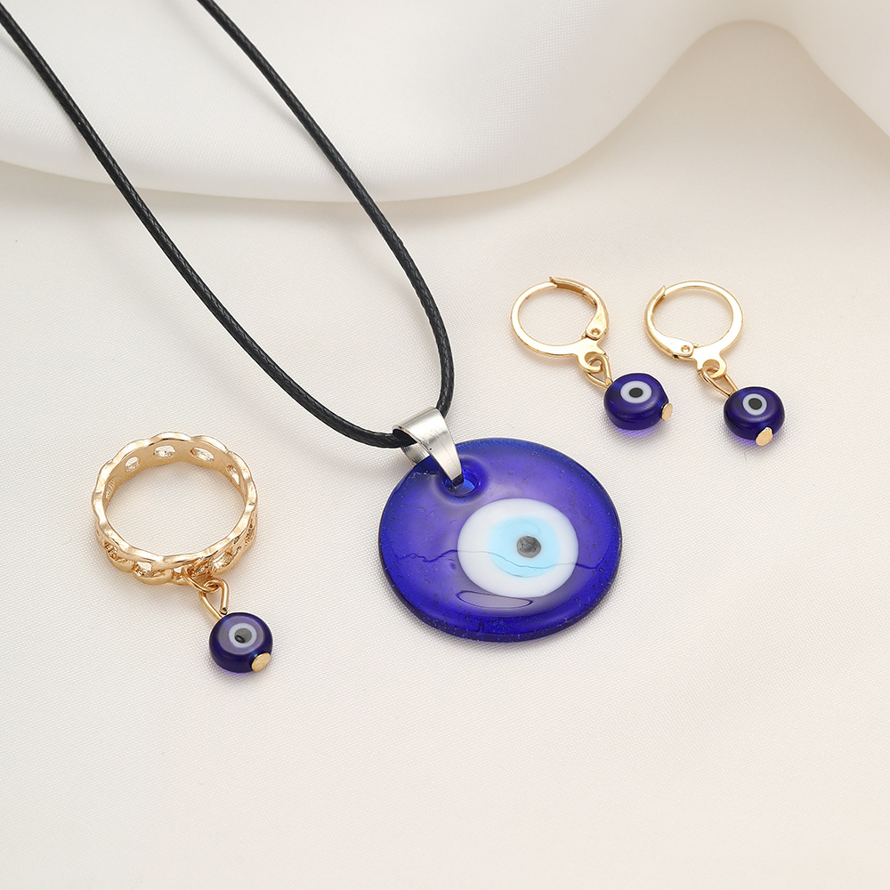 Modern Style Devil's Eye Alloy Women's Rings Earrings Necklace display picture 5
