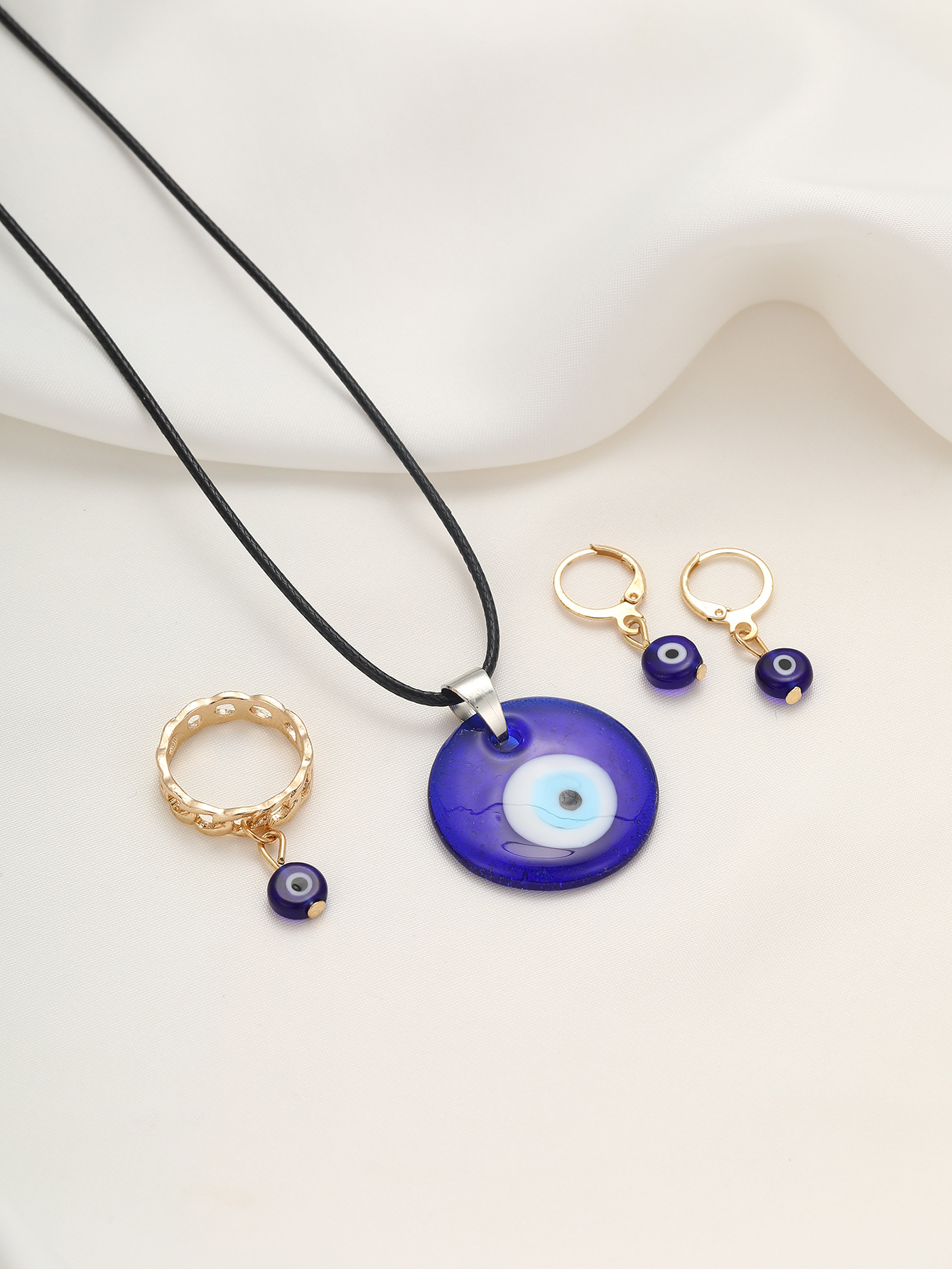 Modern Style Devil's Eye Alloy Women's Rings Earrings Necklace display picture 6