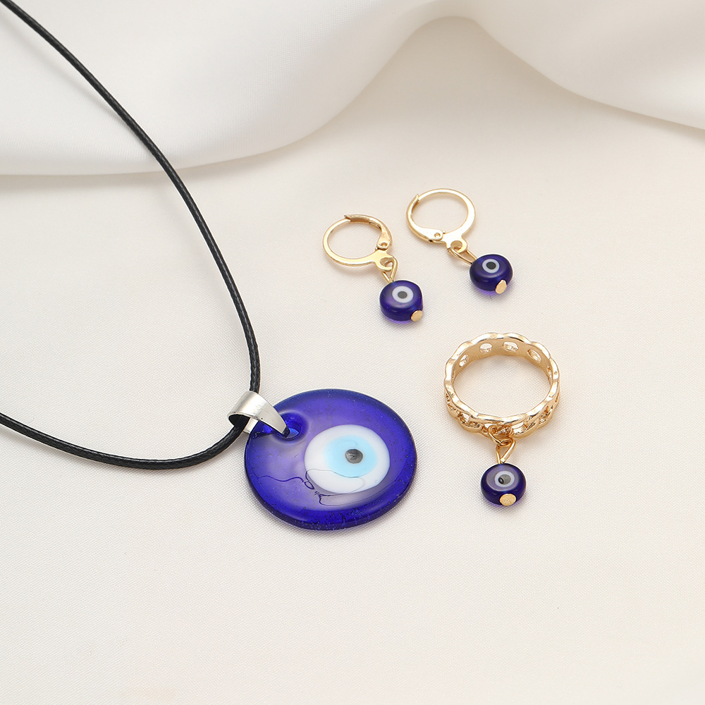 Modern Style Devil's Eye Alloy Women's Rings Earrings Necklace display picture 7