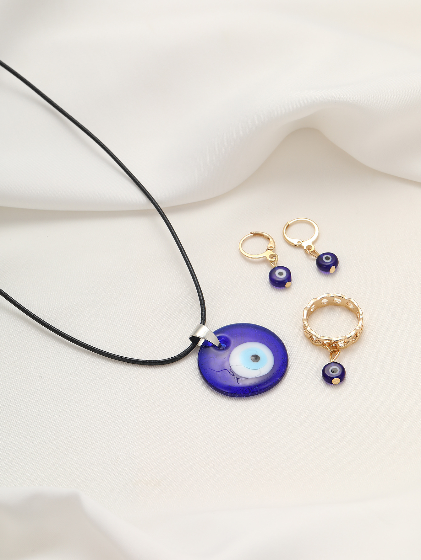 Modern Style Devil's Eye Alloy Women's Rings Earrings Necklace display picture 8