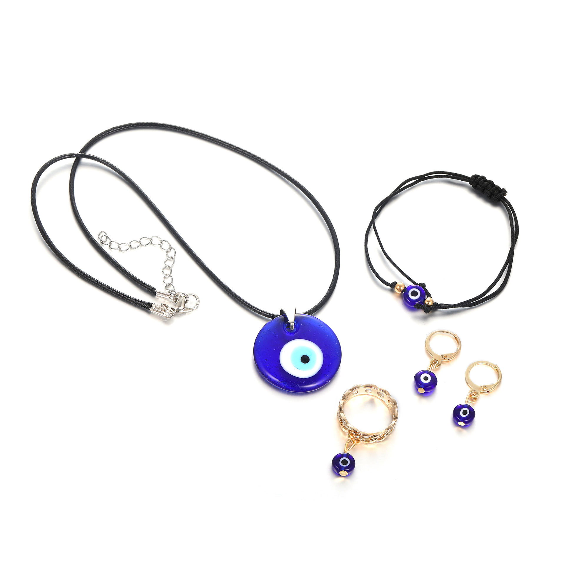 Modern Style Devil's Eye Alloy Women's Rings Earrings Necklace display picture 10