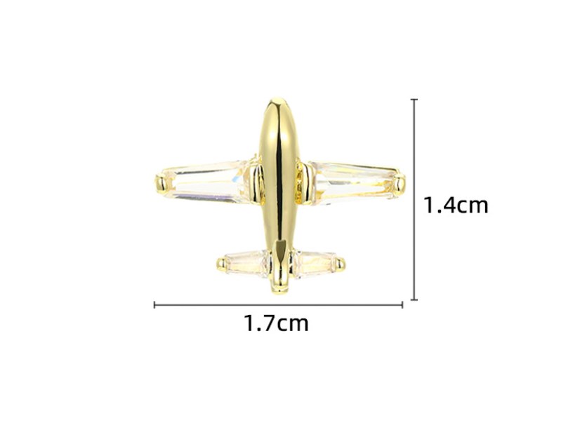 Ig Style Airplane Copper Plating Inlay Zircon Unisex Brooches display picture 5