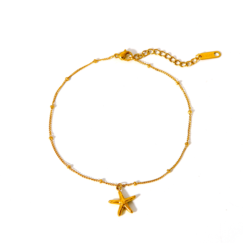 Modern Style British Style Solid Color 201 Stainless Steel Plating 18K Gold Plated Women's Anklet display picture 6