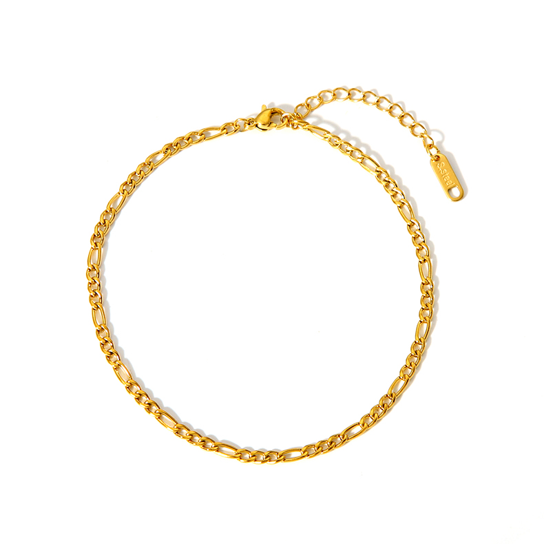 Modern Style British Style Solid Color 201 Stainless Steel Plating 18K Gold Plated Women's Anklet display picture 11