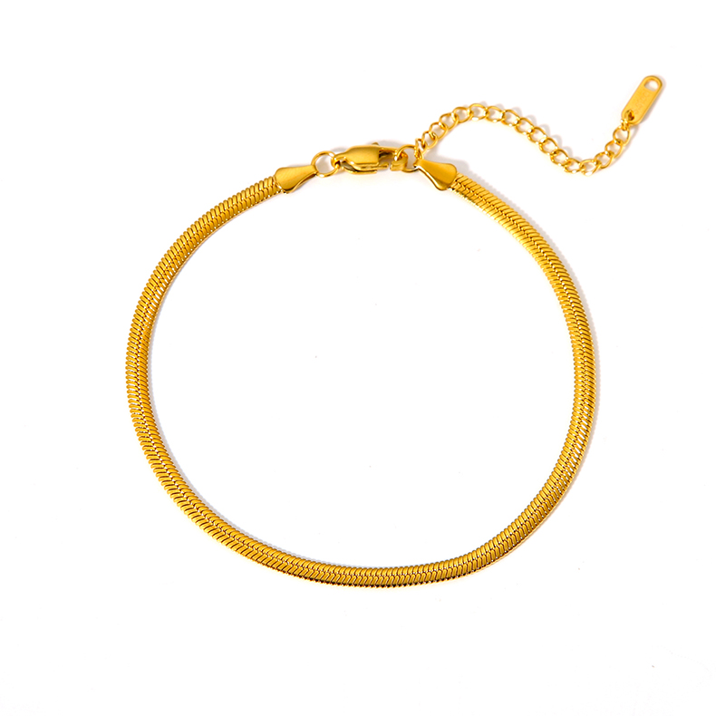 Modern Style British Style Solid Color 201 Stainless Steel Plating 18K Gold Plated Women's Anklet display picture 17