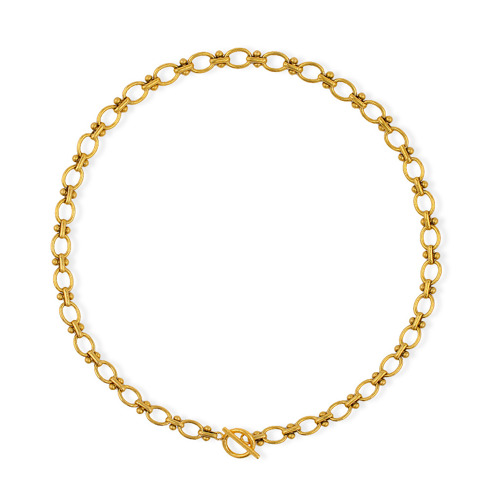 304 Stainless Steel 18K Gold Plated Simple Style Korean Style Plating Solid Color Bracelets Necklace display picture 5