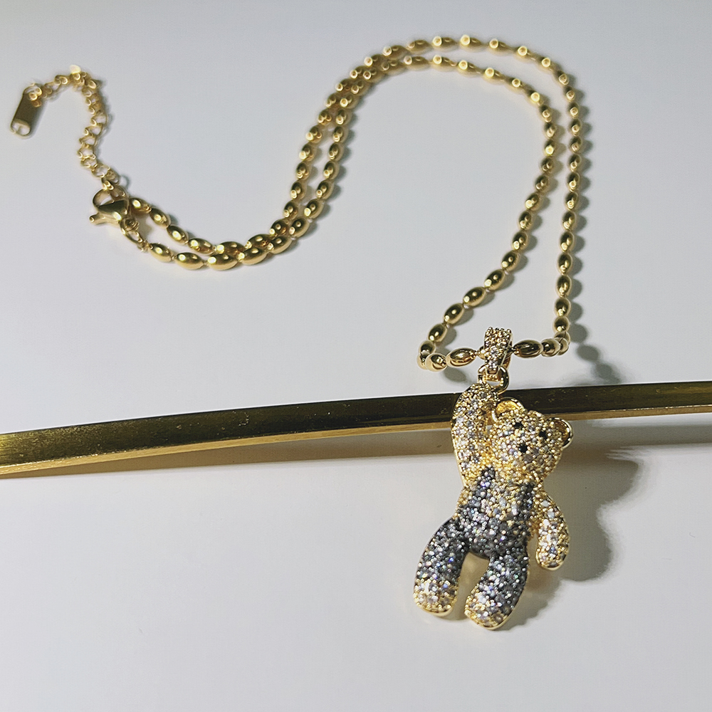 Acero Inoxidable Cobre Chapados en oro de 18k Estilo Simple Enchapado Embutido Llevar Circón Collar Colgante display picture 3