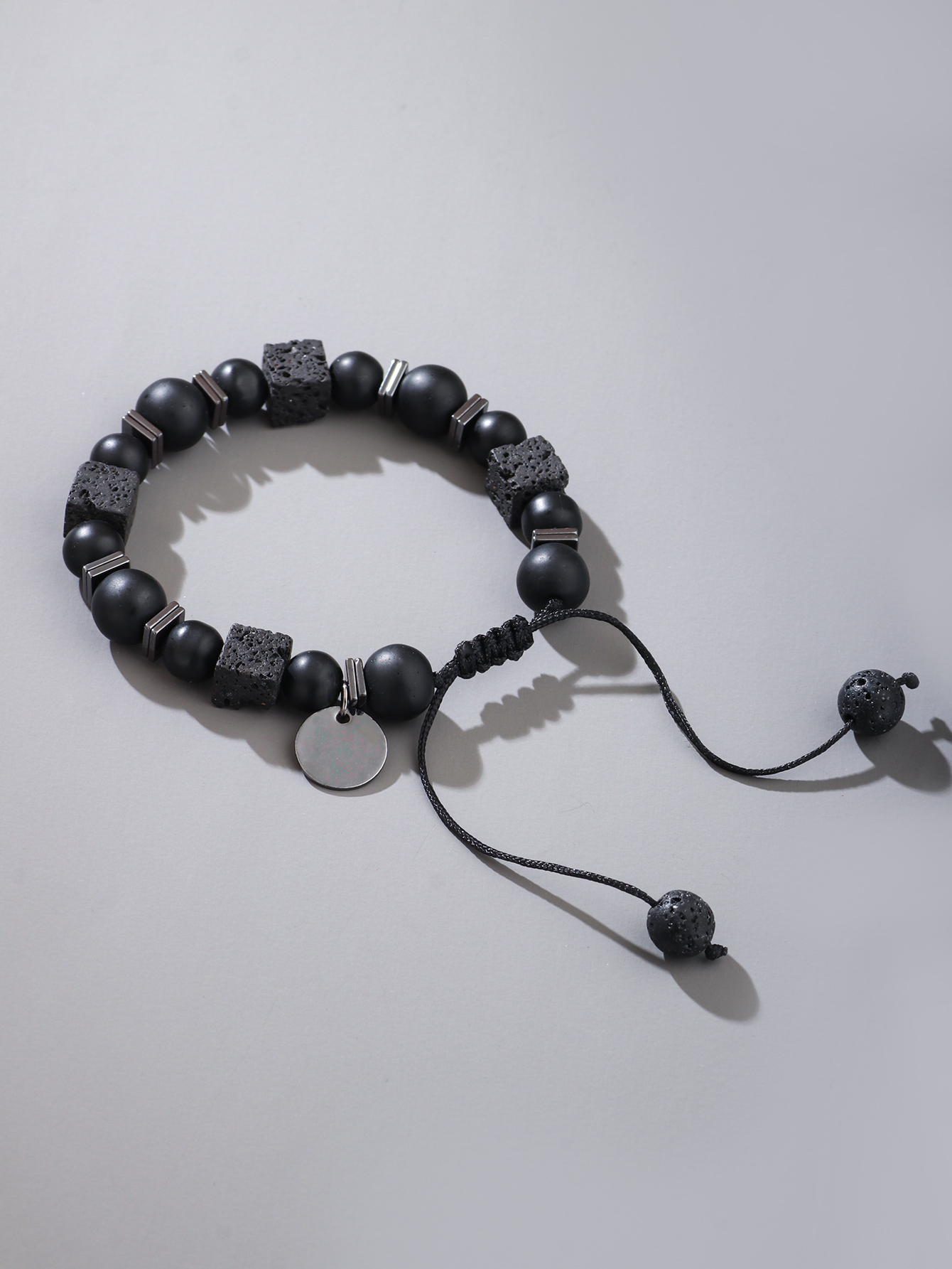 Simple Style Round Stone Gem Beaded Knitting Unisex Bracelets display picture 1