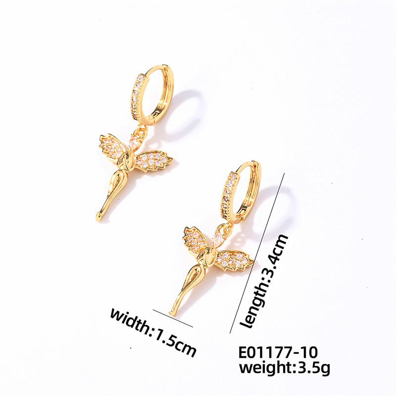 1 Pair Casual Vintage Style Shiny Heart Shape Bow Knot Plating Inlay 304 Stainless Steel Copper Zircon Drop Earrings display picture 4