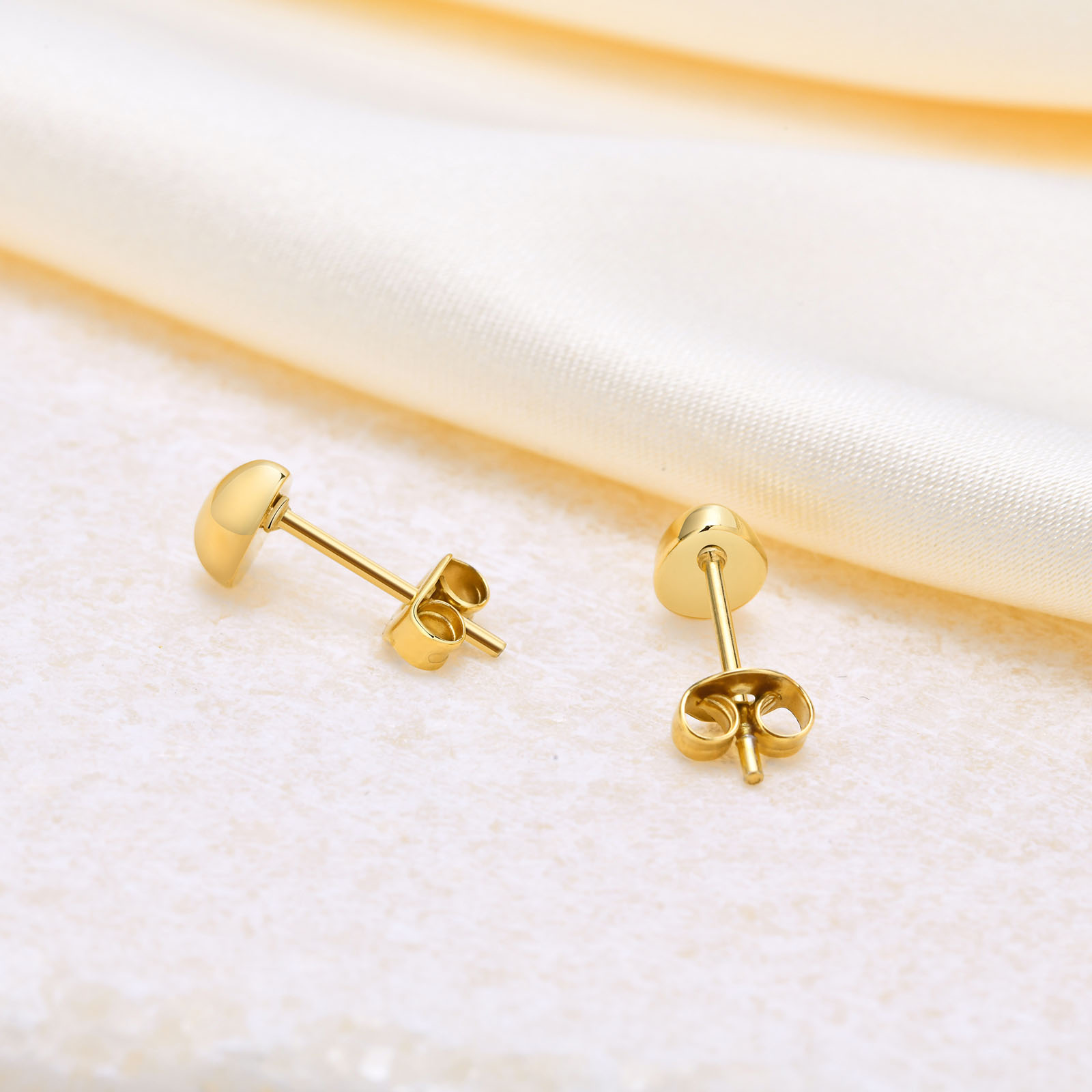 1 Pair Simple Style Water Droplets Plating 304 Stainless Steel Gold Plated Ear Studs display picture 4