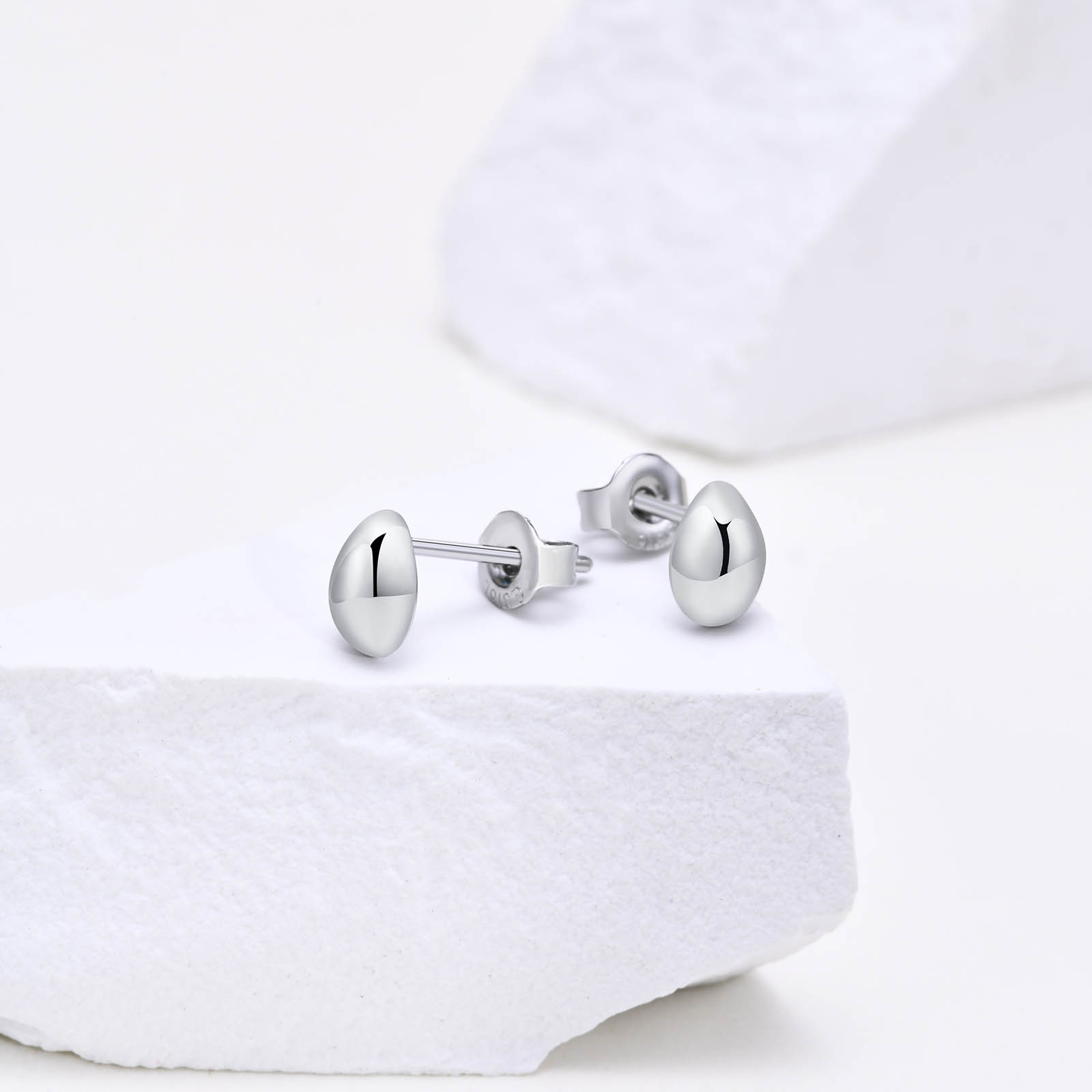 1 Pair Simple Style Water Droplets Plating 304 Stainless Steel Gold Plated Ear Studs display picture 6
