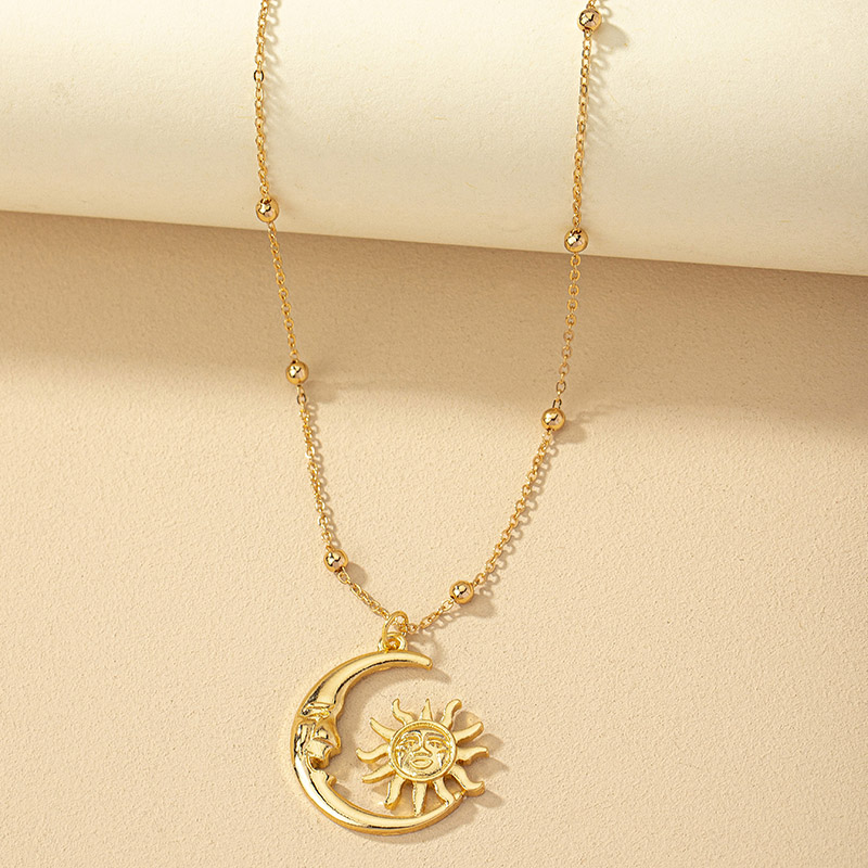 Ig Style Simple Style Sun Moon Alloy Plating Women's Pendant Necklace display picture 3