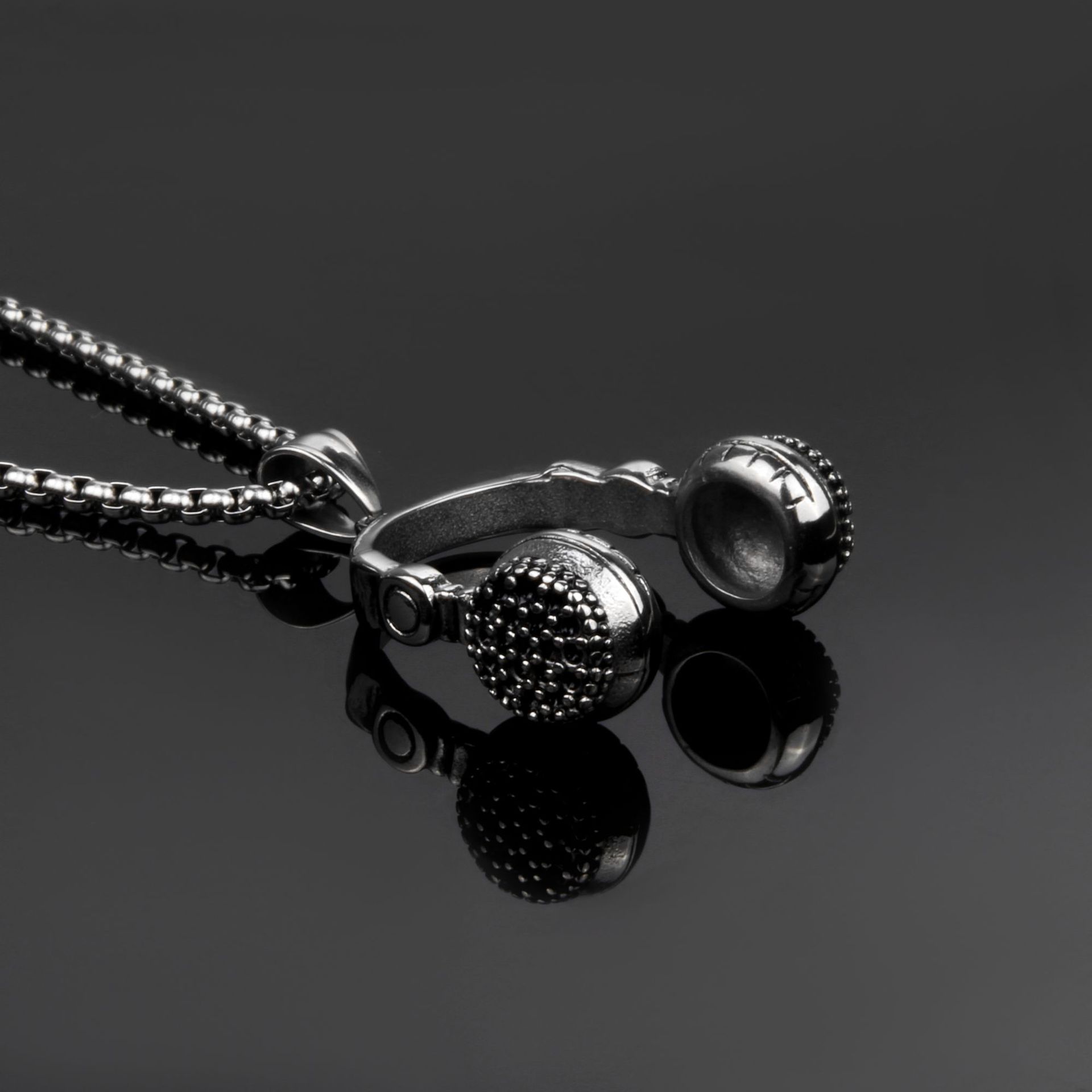 Hip-hop Punk Headset Titanium Steel Plating Men's Pendant Necklace display picture 6