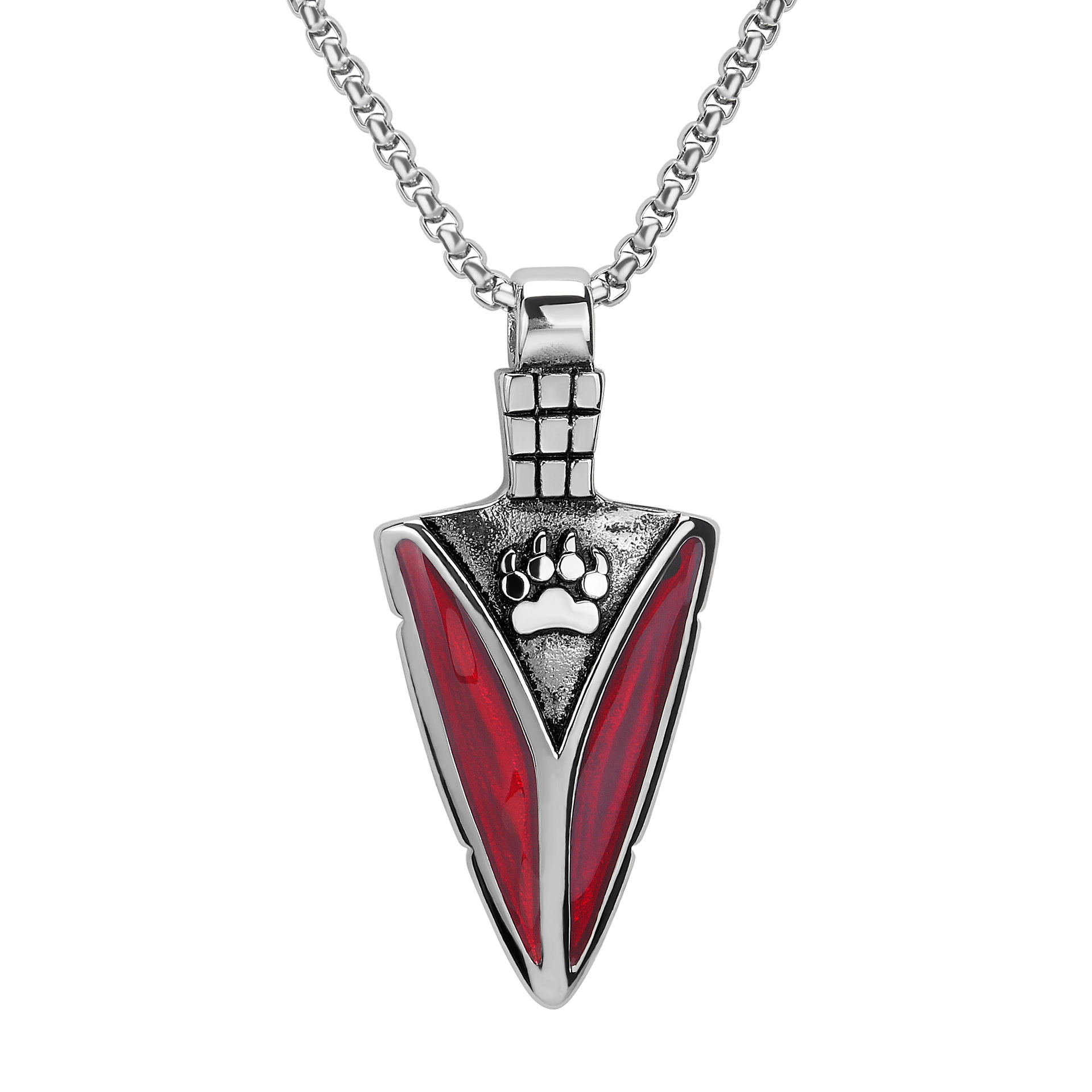 Casual Triangle Paw Print Titanium Steel Polishing Unisex Pendant Necklace display picture 1