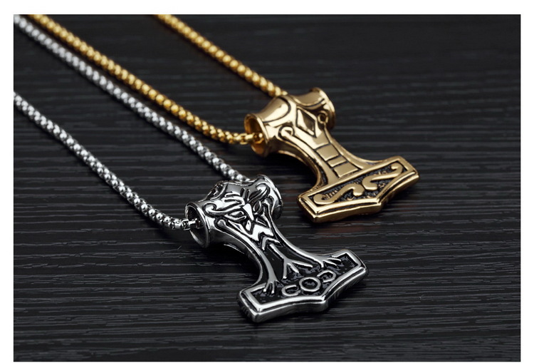 Ig Style Hammer Titanium Steel Plating Men's Necklace display picture 4