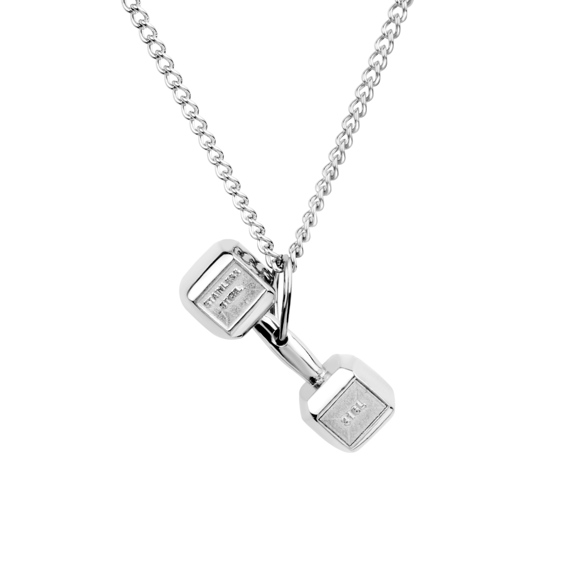 Casual Barbell Titanium Steel Plating Pendant Necklace display picture 1