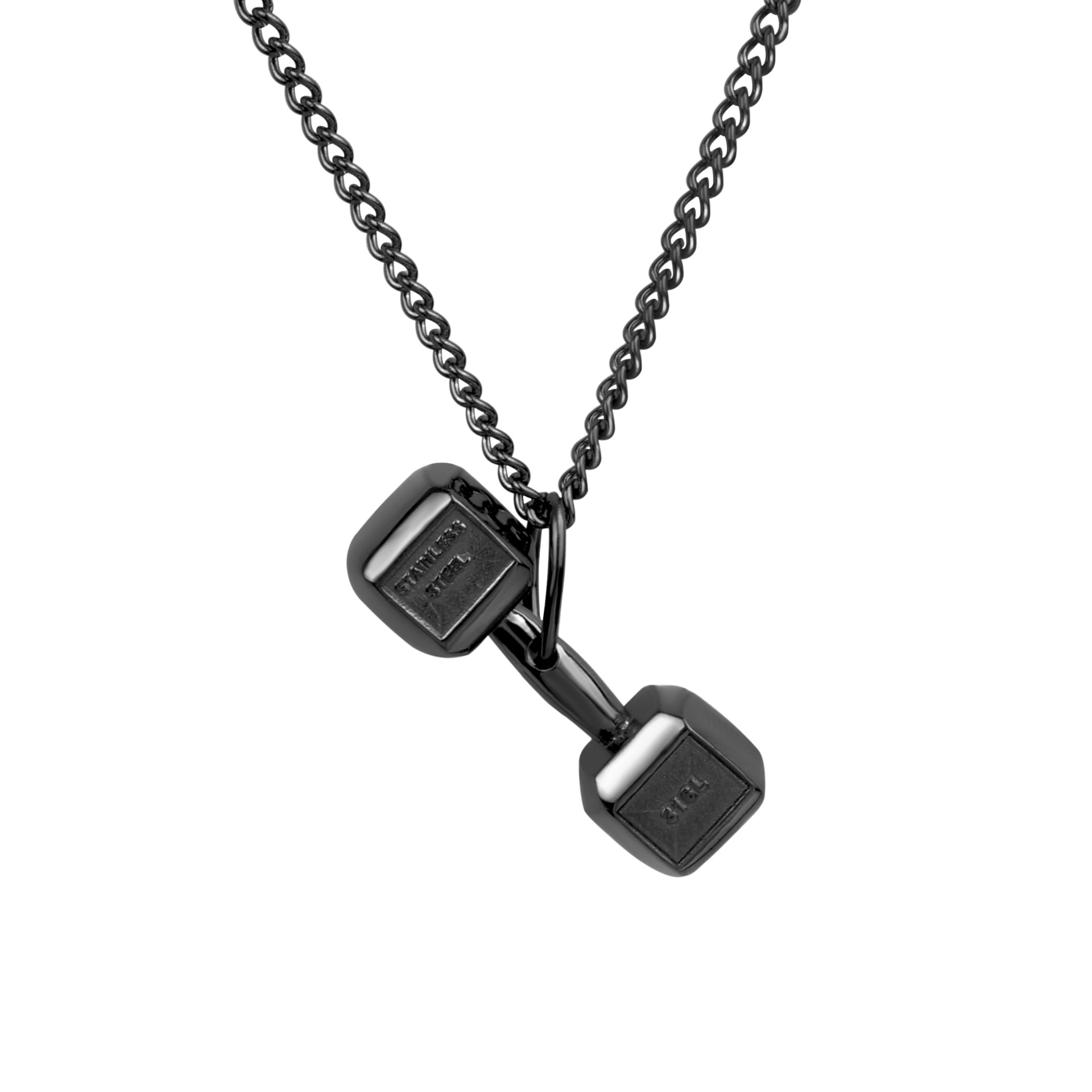 Casual Barbell Titanium Steel Plating Pendant Necklace display picture 3