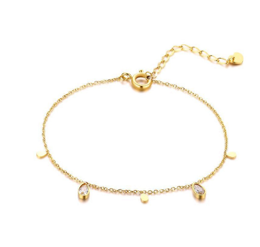 Simple Style Water Droplets Titanium Steel Plating Gold Plated Bangle display picture 4