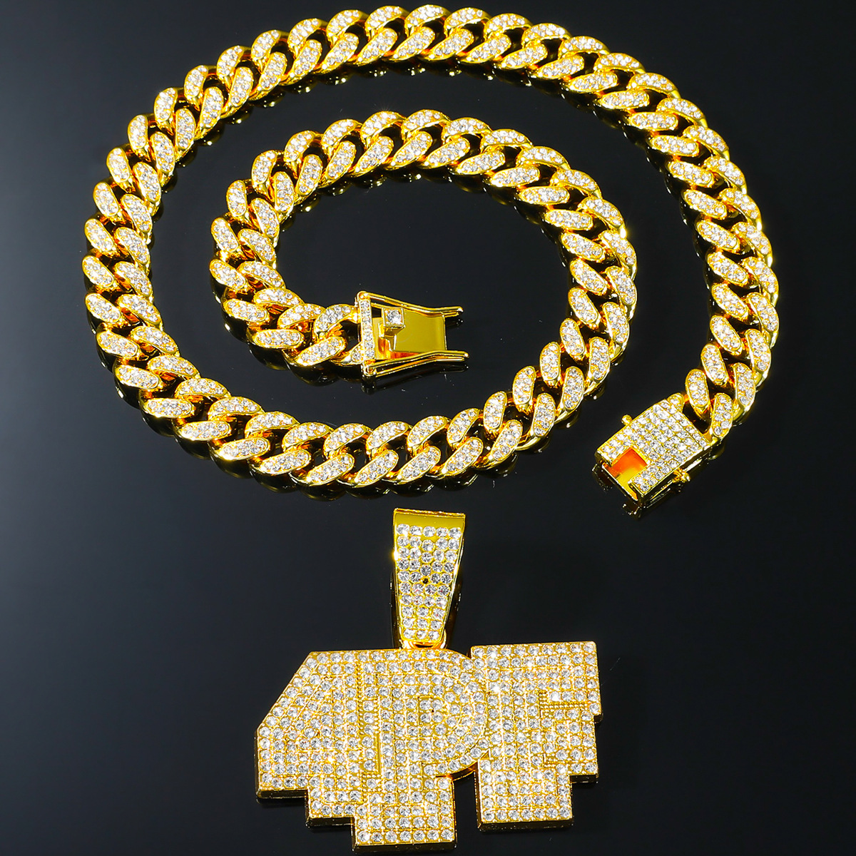 Hip Hop Letra Aleación Embutido Diamantes De Imitación Hombres Collar Colgante display picture 5